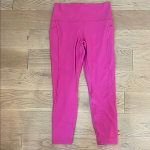 Pink Lululemon High-Waisted Leggings with pockets